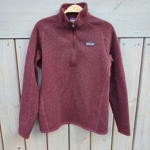 Patagonia Women's Better Sweater 1/4 Zip Fleece Pullover Size M Burgundy Hiking